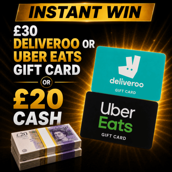 £30 Deliveroo/Uber Eats Voucher