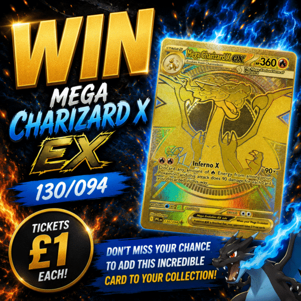 Reel Raffle 🔥 Win Mega Charizard X EX – 130/094 🔥 – Reel Raffle